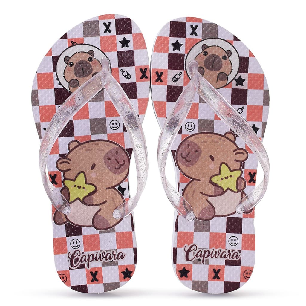 Chinelo Infantil Capivara Menina Casual Super Confortável e Leve