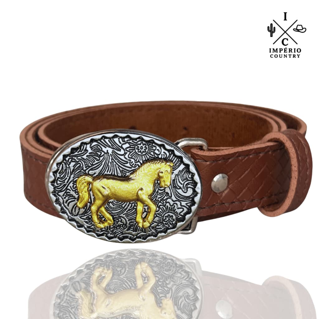 Cinto Infantil Country Cavalo Dourado Premium Festa Junina Festa Pe]ap Rodeio Kids
