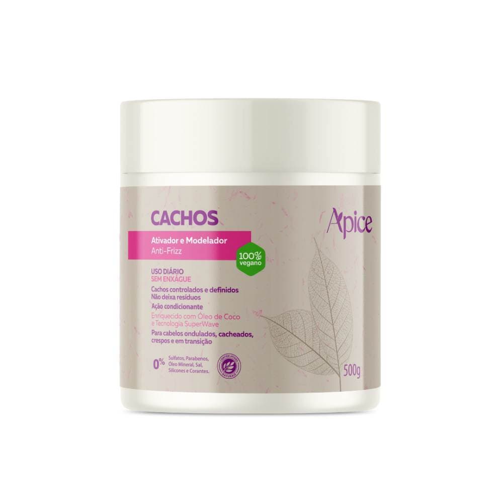 Ativador de Cachos 500g Apse Modelador Cabelos Cacheados Hidratação Cabelos Penteados Beleza Natural