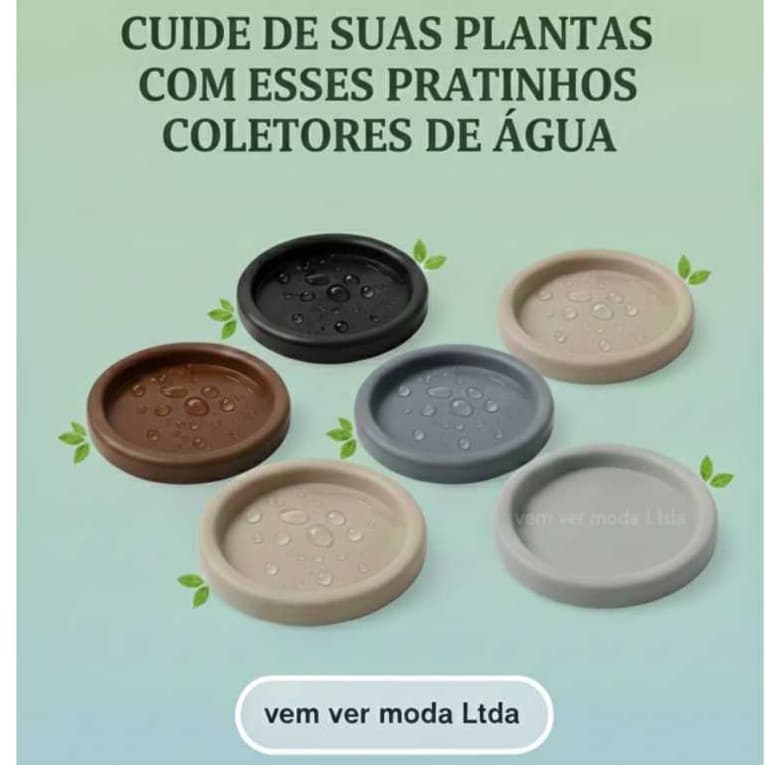 Prato Redondo Coletor e Aparador d'agua para Vasos de Plantas P-M-G