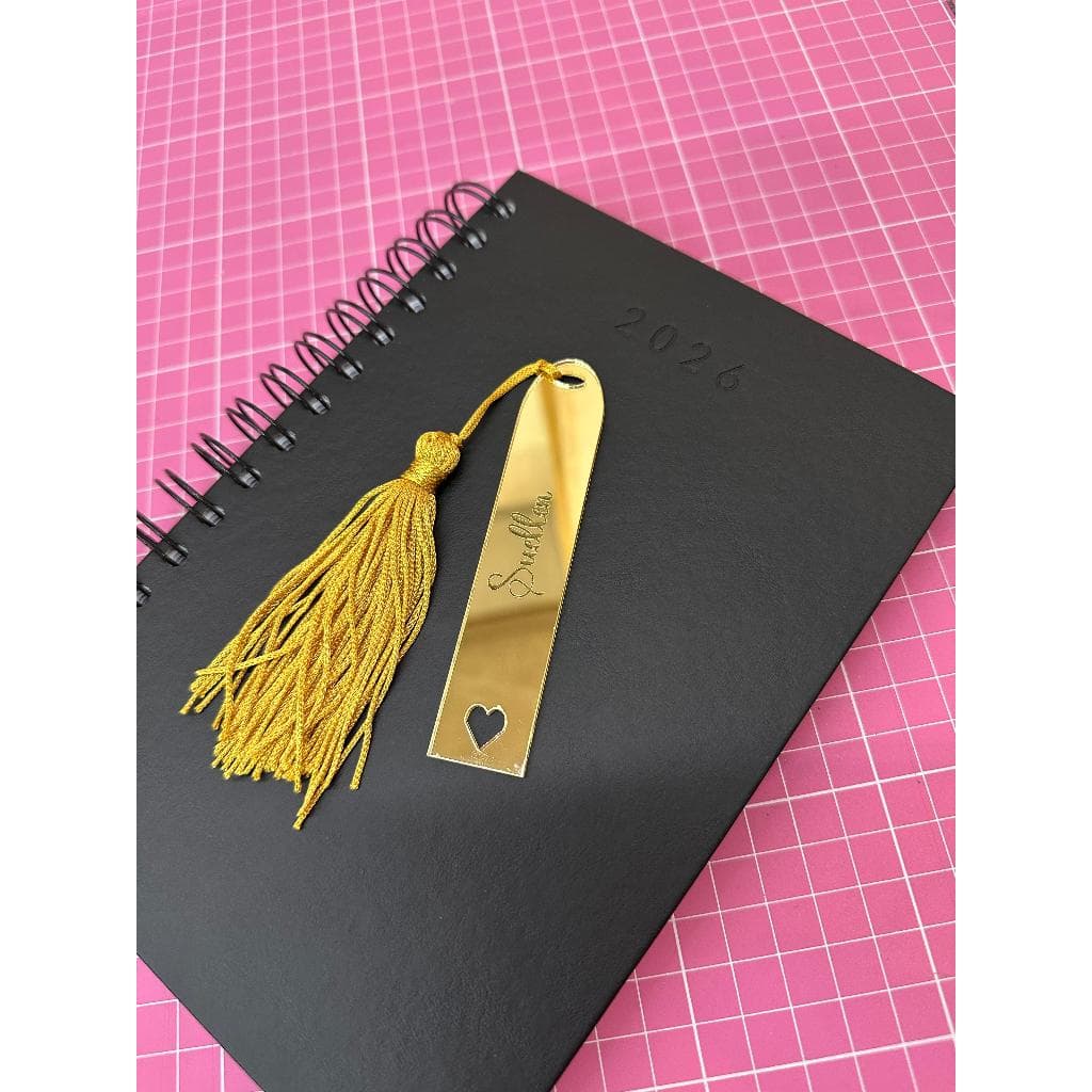 Marca-Páginas em Acrílico Espelhado • Personalizado com Nome • Presente para Leitores • Sofisticado