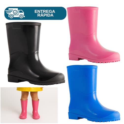 Bota Infantil Galocha Impermeavel Borracha Pvc Chuva Kids Leve Para Criança Menino Menina Epi