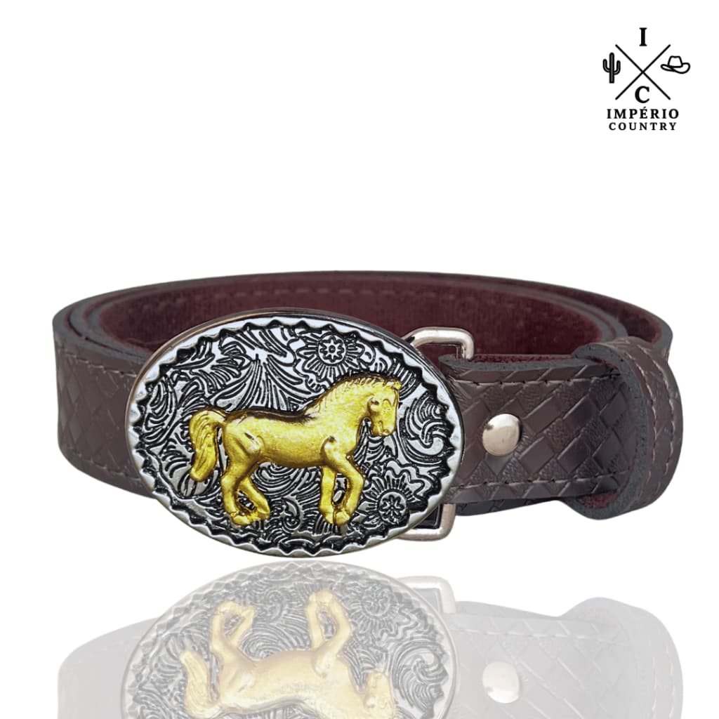 Cinto Country Infantil Kids com Fivela Oval Cavalo Promoção Rodeio