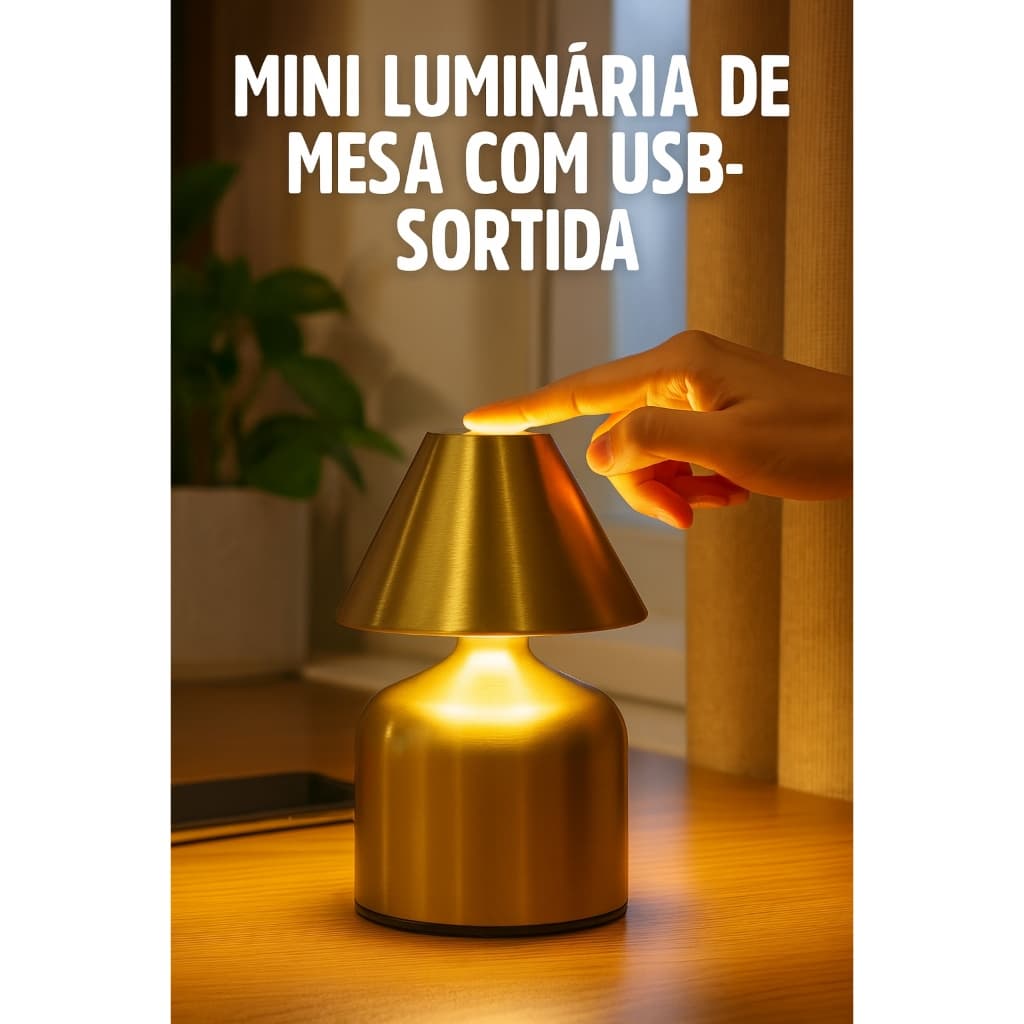 Mini Luminária de Mesa USB Portátil Colorida - Abajur para Estudo, Leitura e Luz Noturna Ajustável
