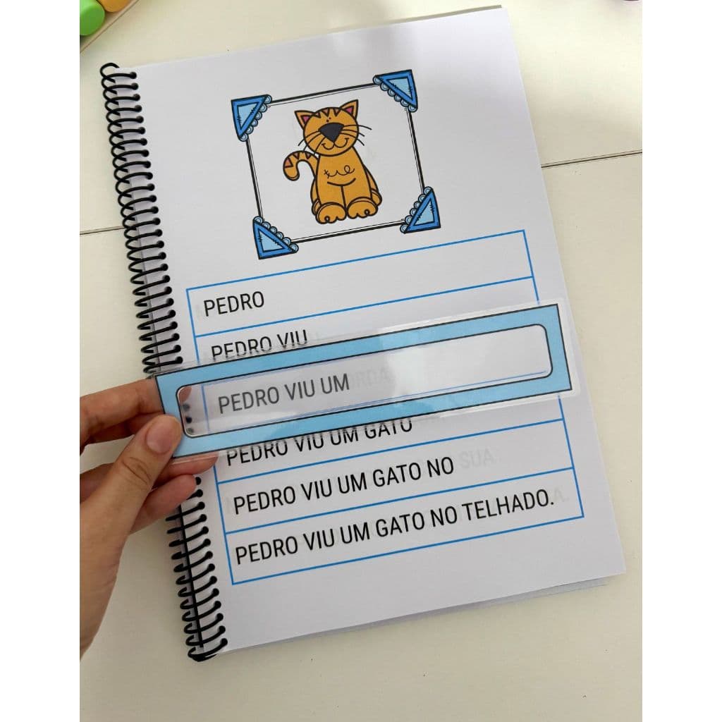 Apostila Lendo  com Fluência/100 Frases  Lúdica + Régua Apoio Fluência / Alfabetização lúdica