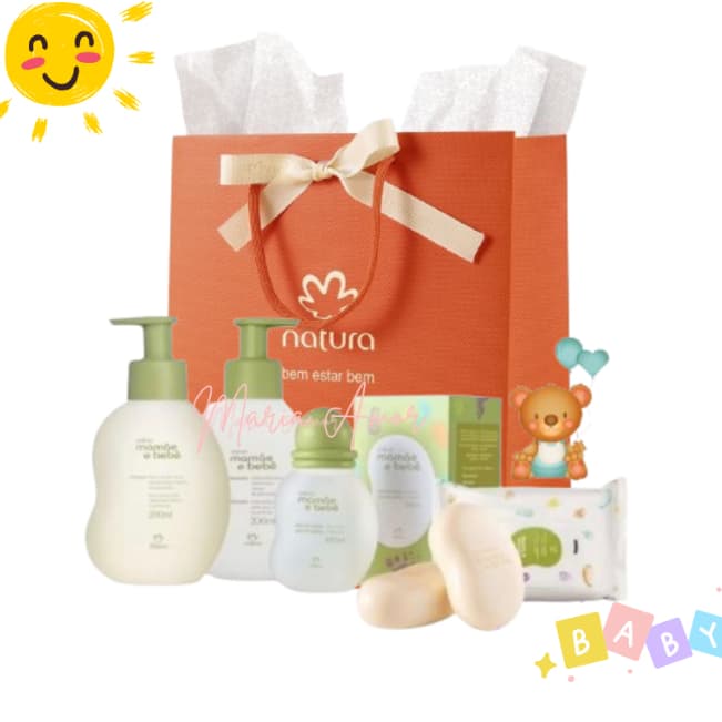 Kit Presente  Mamãe Bebê Natura-chá De Bebê- Maternidade