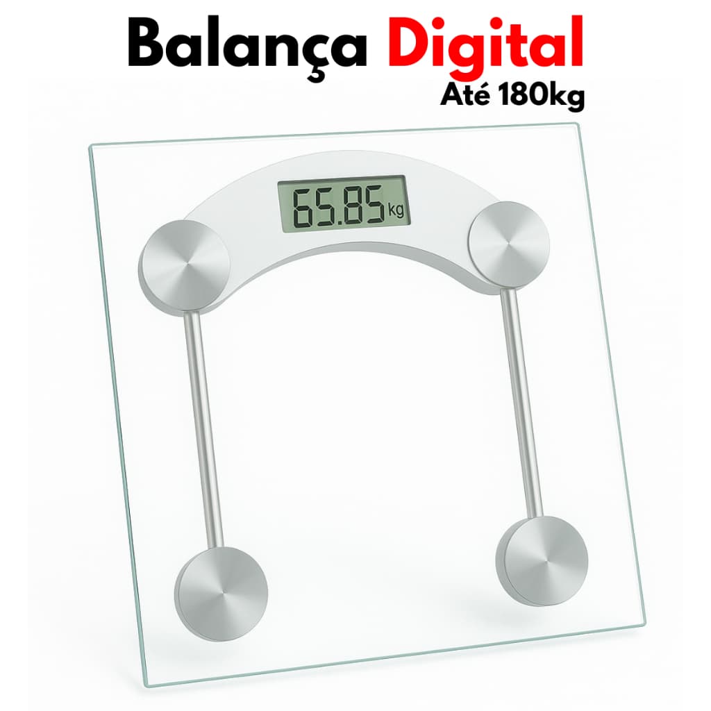 Balança Digital Corporal Alta precisão Vidro Temperado Até 180kg