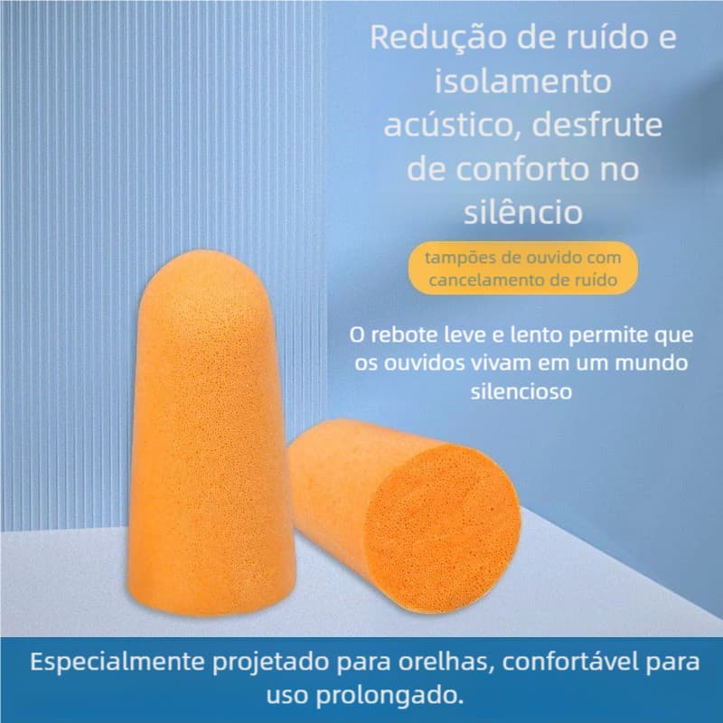 Kit 5 Abafadores de Ouvido Plug Espuma – Sem Cordão, Ideal para Dormir