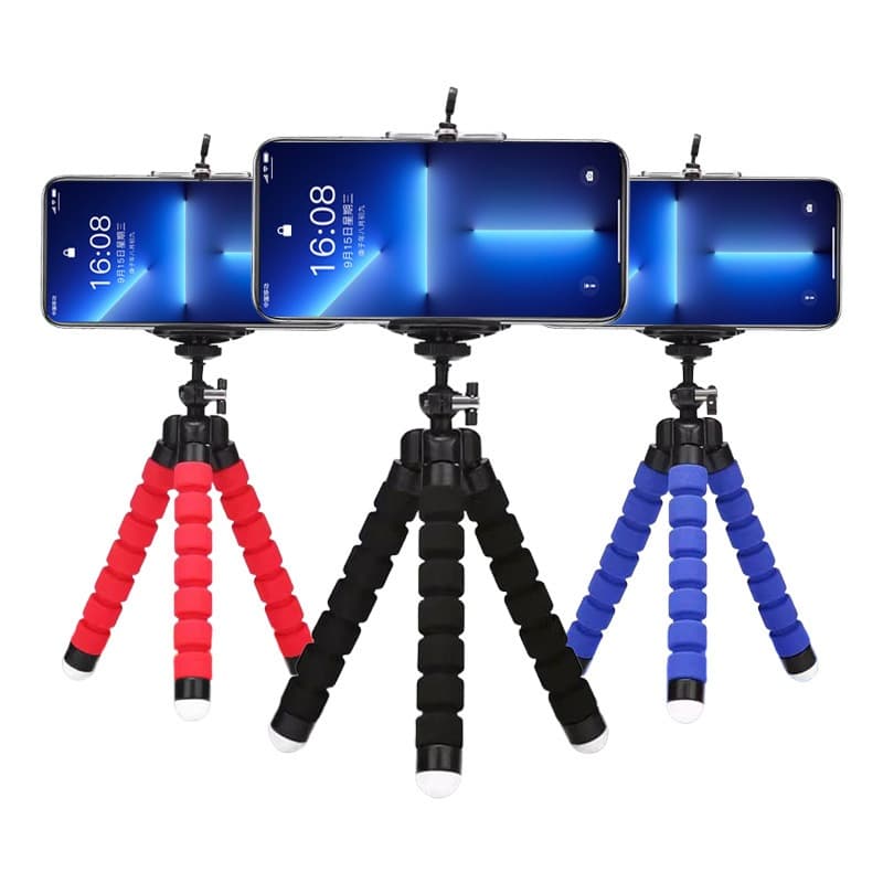 Suporte Universal para Telefone - Tripé Pequeno com Polvo Esponja e Clipe