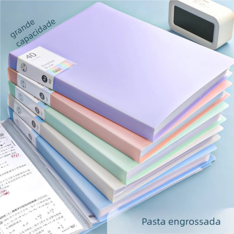 Pasta Catálogo A4 com 60Envelopes de Plástico