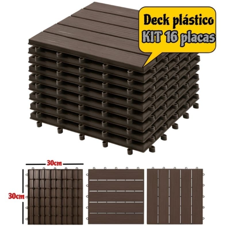 KIT 16 DECK MODULAR PLASTICO COBREM - 1,20M X 1,20M