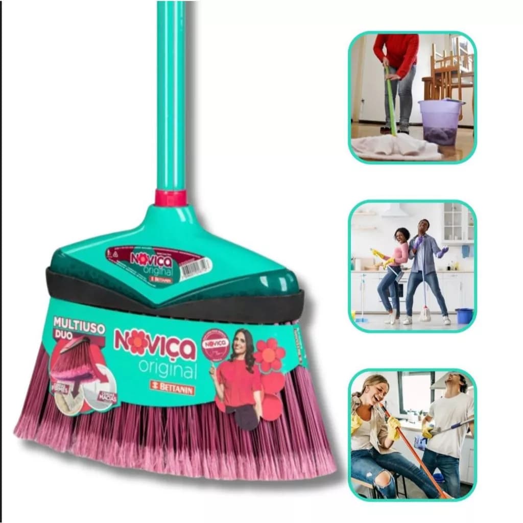 VASSOURA NOVIÇA MULTIUSO LIMPEZA HIGIENE LIXO POEIRA CHAO