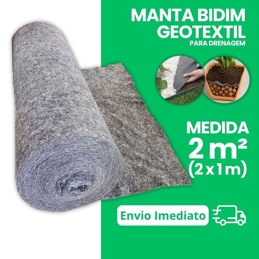 Manta Geotextil Bidim para Drenagem 2m2 Para Vasos Jardineiras Jardins