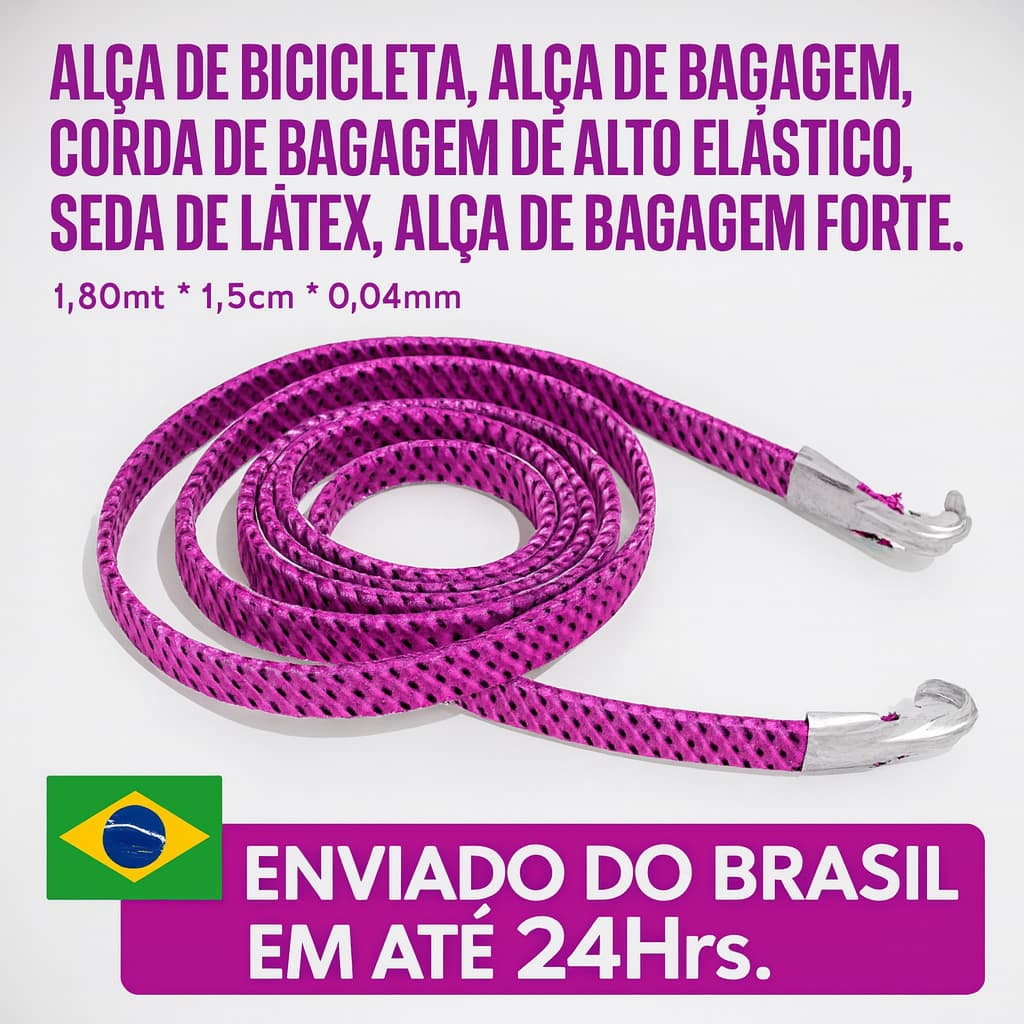 Cordão Elástico pra Amarrar Bagagem  - Látex Reforçado • Para Bicicleta, Moto,  e Transporte