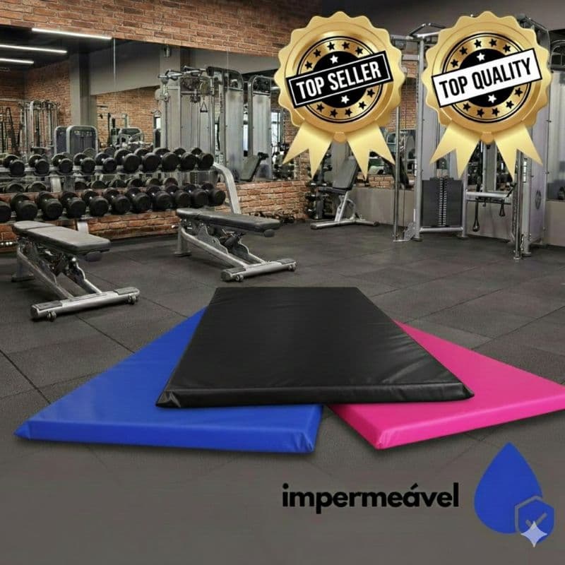 Colchonete p/ Academia90x40x2 cm Espuma Macia D23 Impermeável Compacto Fit Mat Yoga Pilates 1-2-3/UN
