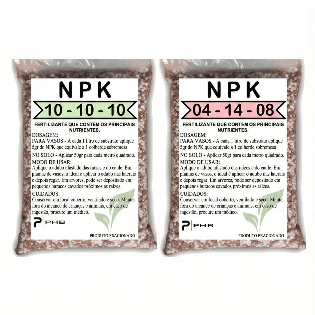 Fertilizantes NPK 10-10-10 + 04-14-08 | Crescimento, floração e frutificação completas
