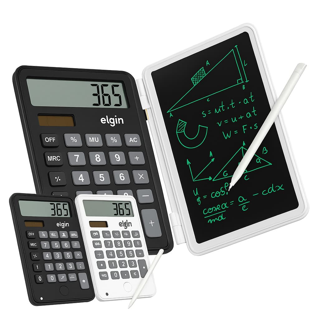 Calculadora Elgin Com Tela Para Anotação 12 Dígitos Preto ou Branco