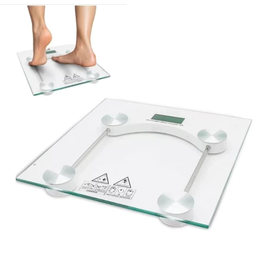 Balança Corporal digital com Pilha em Vidro Suporta 180kg com Alta Precisão