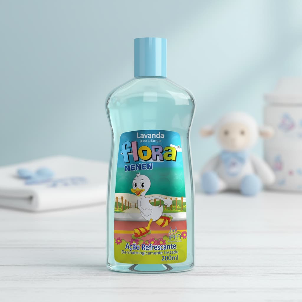 Deo Colônia Lavanda Para Crianças Flora Nenen 200ML Cheirinho De Bebê Delicado Boa FIxação