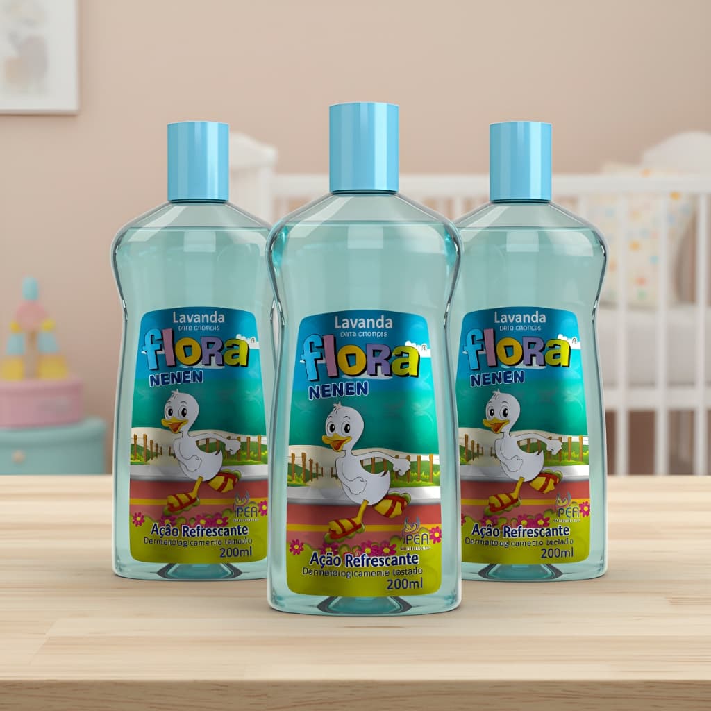 Perfume Corporal Lavanda Bebê Flora Nenen 200ml Água De Colônia Deo Colonia Para Crianças Refresca