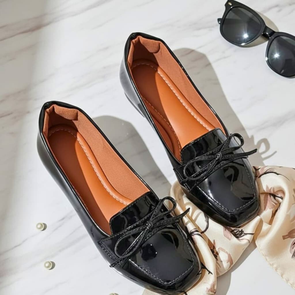 Sapatilha Mocassim Bico Quadrado Verniz Feminina Confortável Mocassim Casual sapatilhas promoção