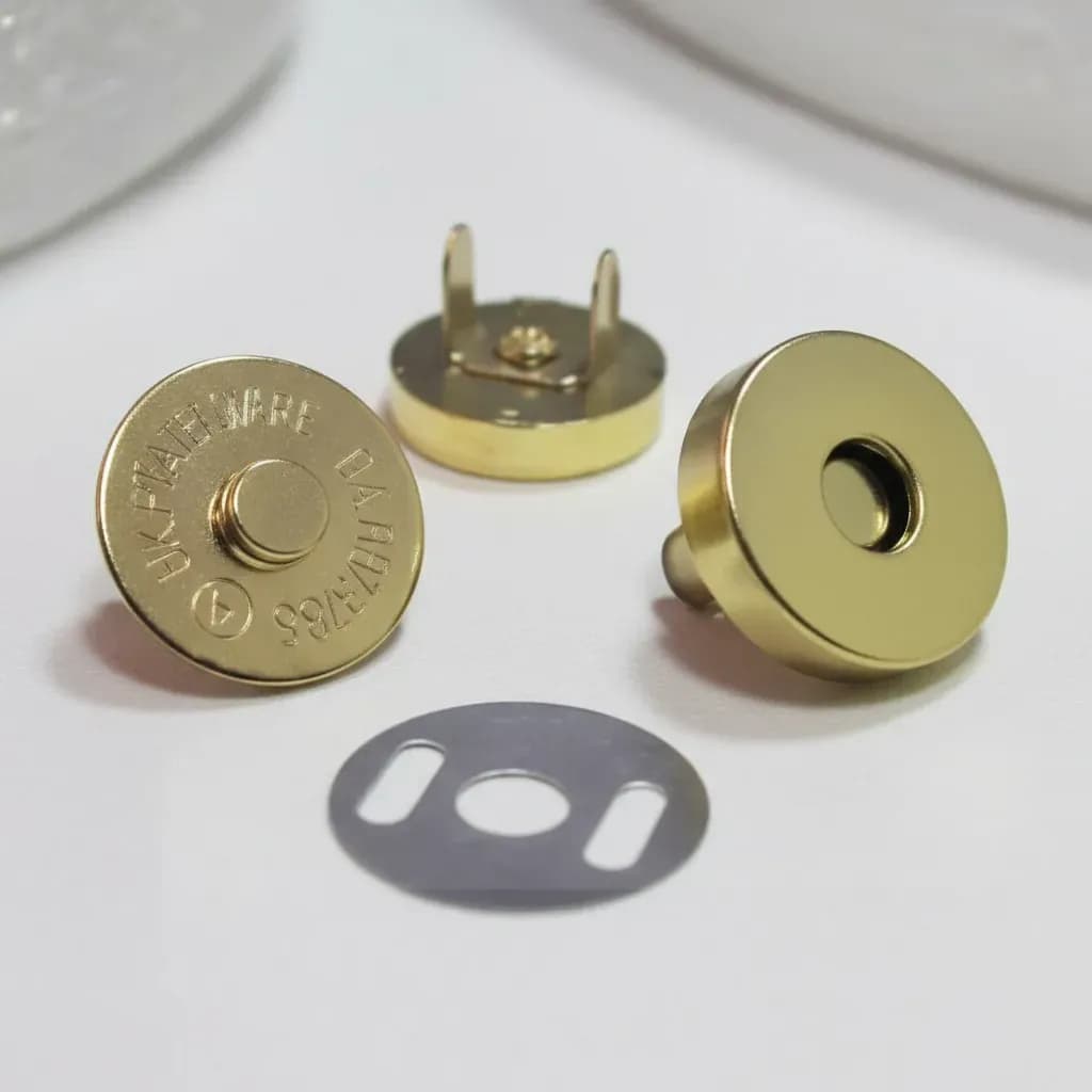 Botão Imã Magnético Fecho Para Bolsas Carteiras, Mochila Niquelado 18mm Kit com 10 und