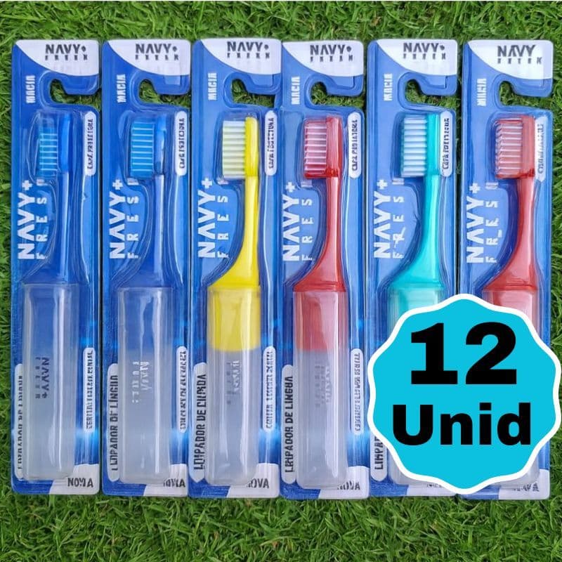 Kit 12 Escovas De Dente Para Viagem Portátil Escova Dental MACIA