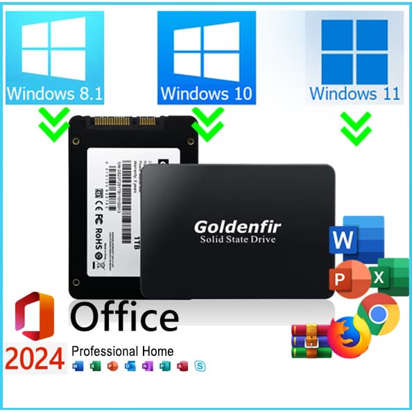 SSD 128 / 256 / 360 / 480 / 512 / 1TB  Seu Sistema 10x Mais Rápido - Com Windows  + Office