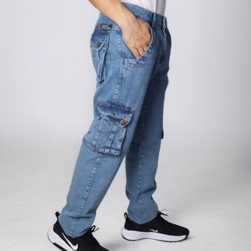 Zavelt Calça Cargo Original Jeans Moda Casual Masculina