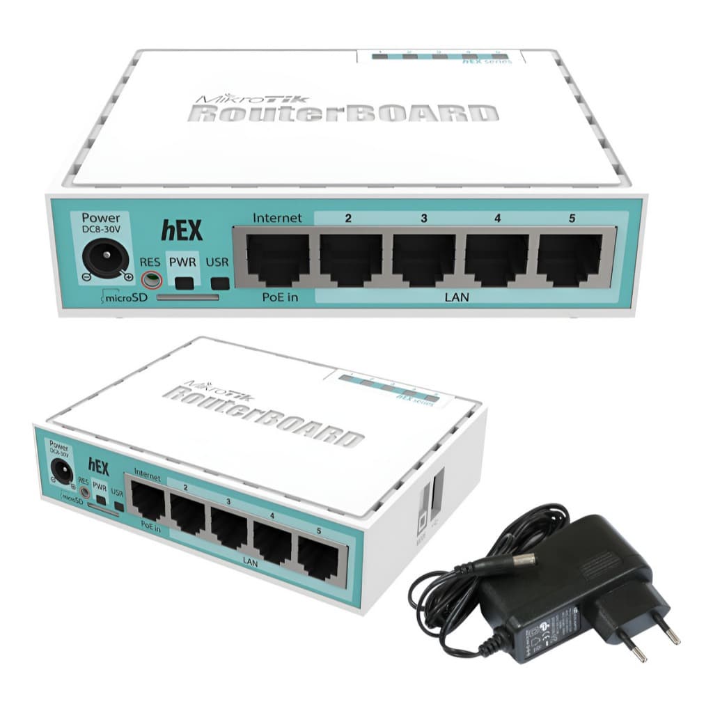 Roteador Mikrotik Routerboard Rb750gr3 Hex 10/100/1000 Mbps 5 Portas Gigabit VPN Firewall Desempenho Pro