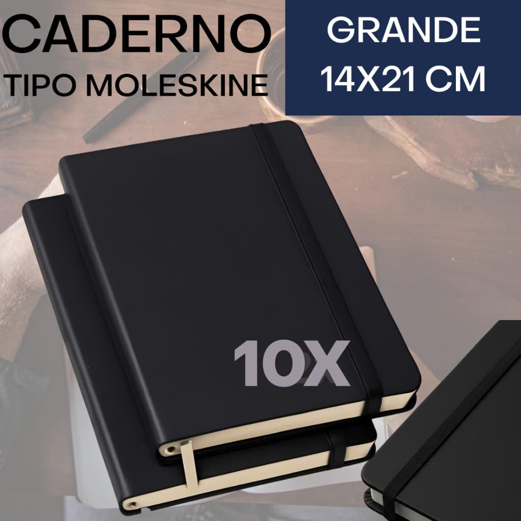 Caderno Anotação Tipo Moleskine 21x14cm Sketchbook Caderneta Com Pauta e Sem Pauta Executiva Universitária Secretaria