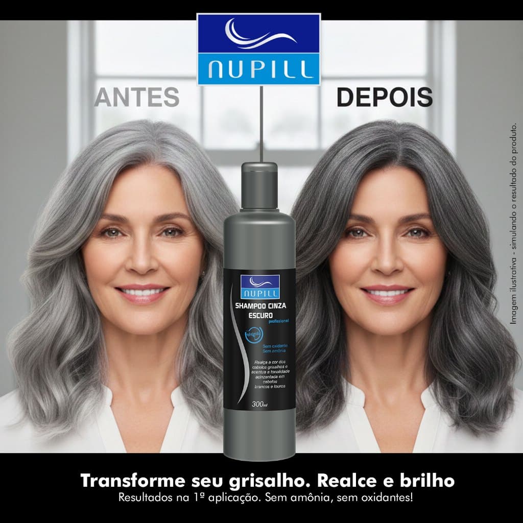 Shampoo Cinza Escuro Nupill 300ml