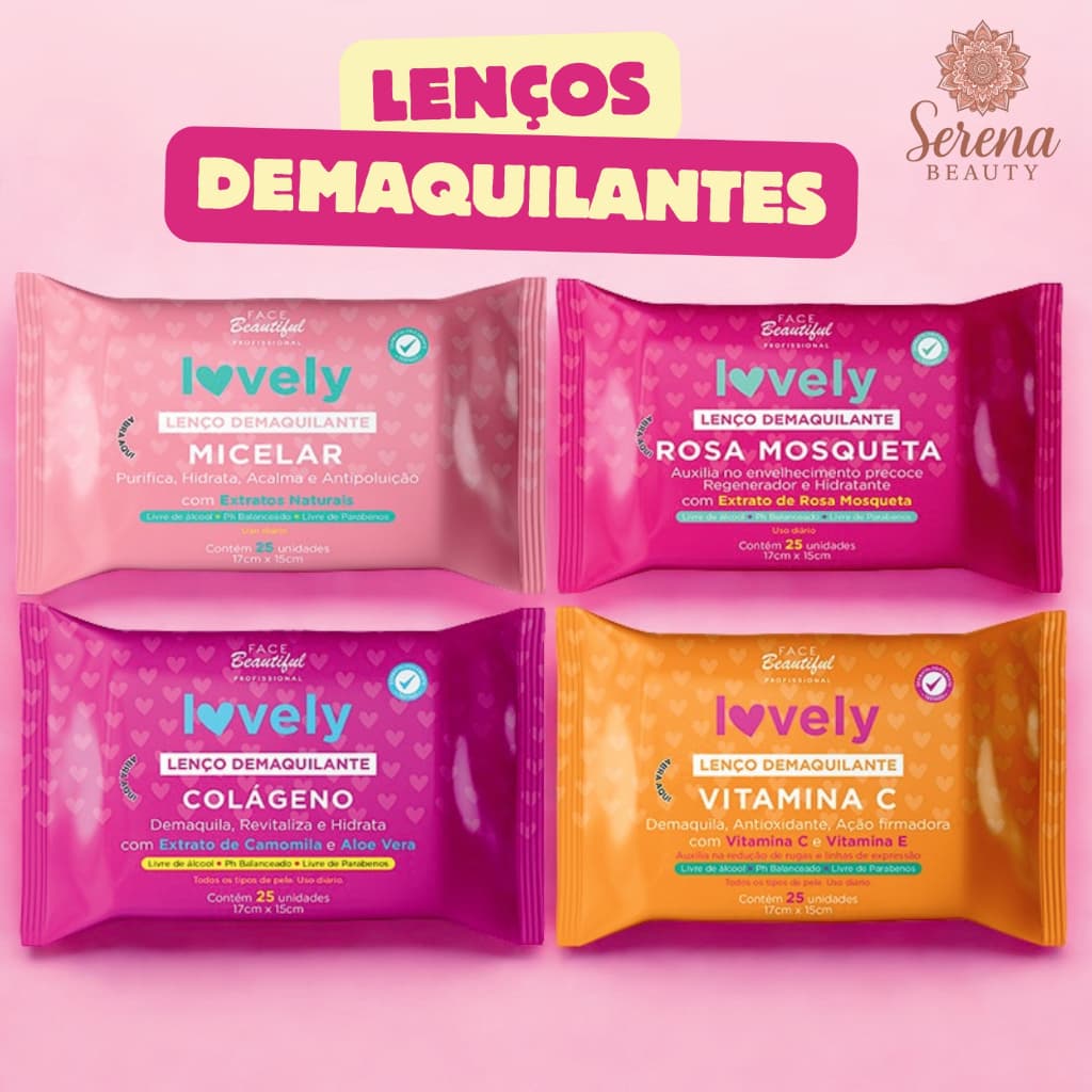 Kit Skin Care Lenço Demaquilante Removedor de Maquiagem Face Beautiful