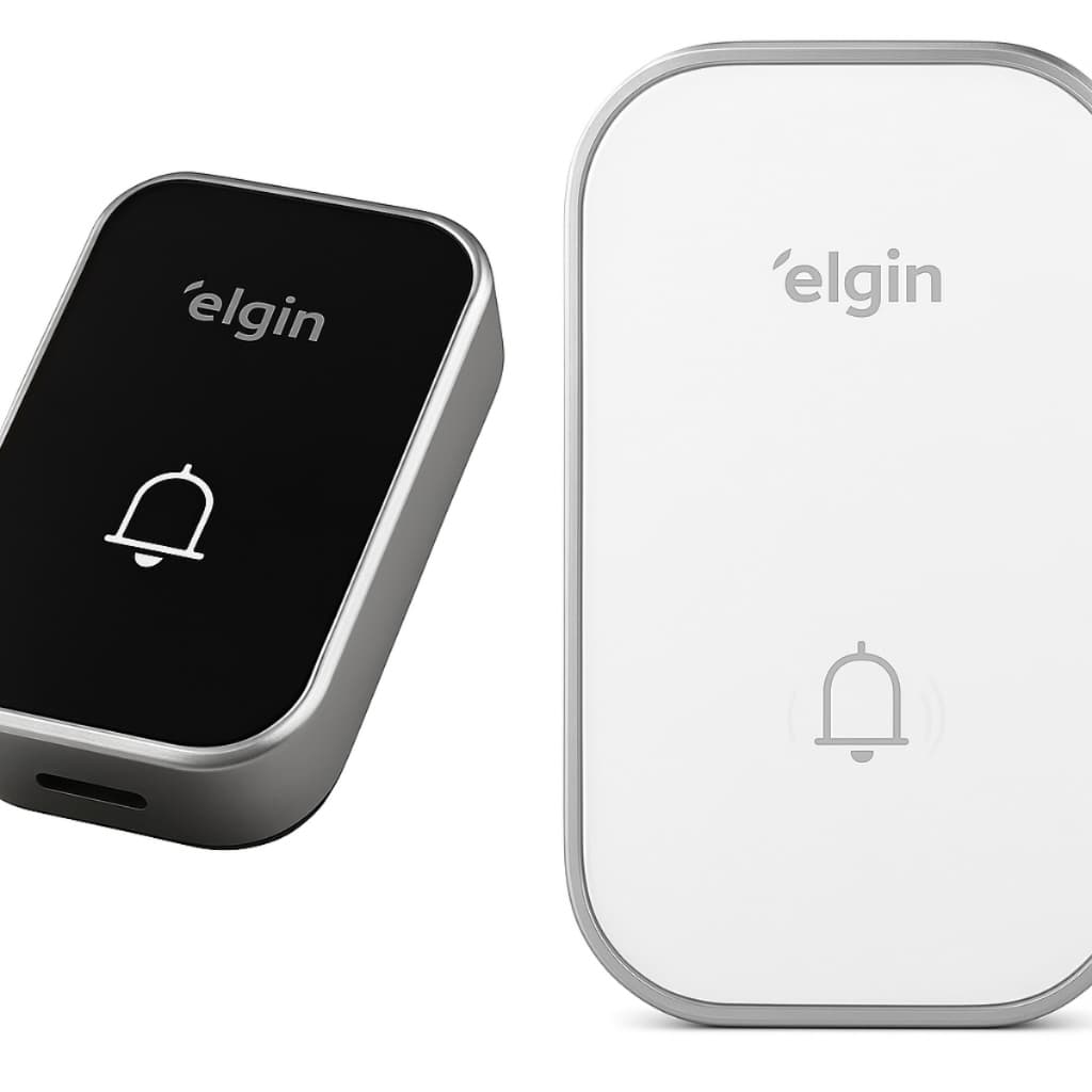 Campainha Sem Fio Preta ou Branca 280m Bivolt – 36 Toques, 8 Volumes, Instalação Fácil e Moderna