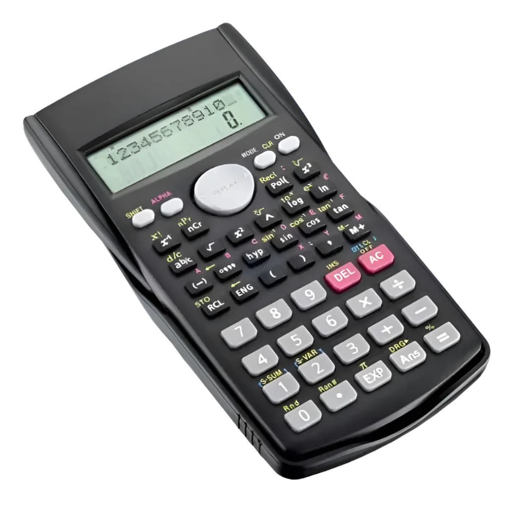 Elgin CC-240 Calculadora Científica Preta 240 Funções 12 Dígitos com Capa e Display Articulável
