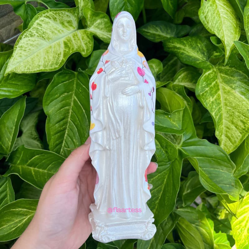 Nossa Senhora Grávida 20cm Delicada Com Corações/ Grávidas /Casamento/Decoração