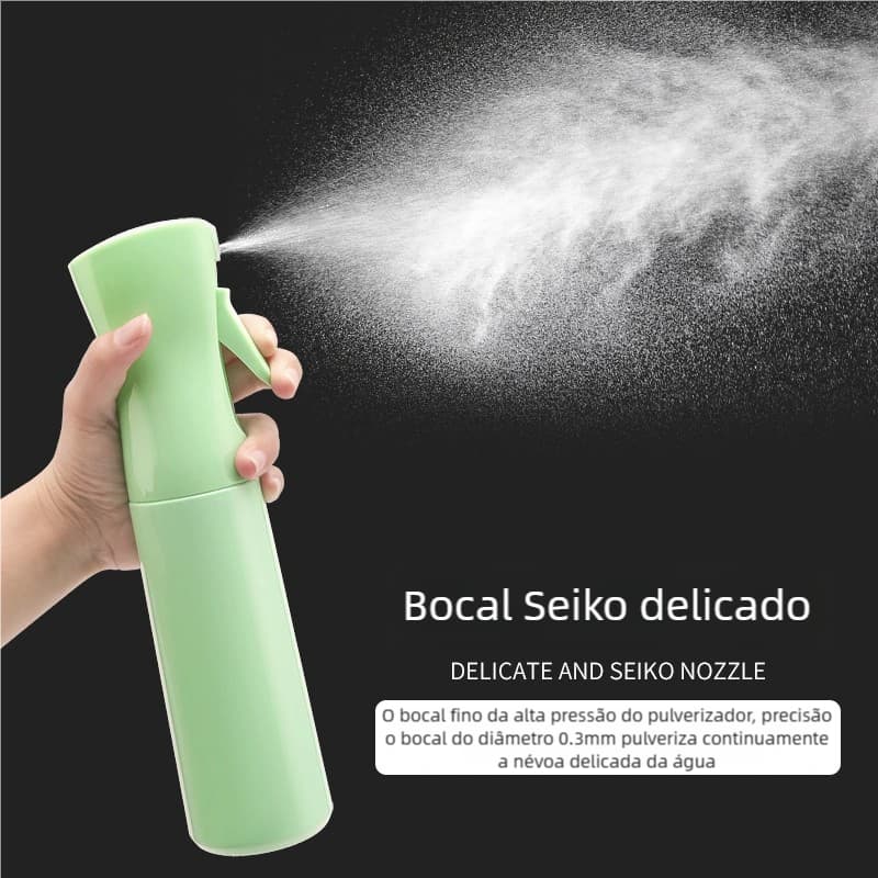 【Multiuso】Borrifador Jato Contínuo Névoa 200ml – Profissional para Cabelos, Plantas e Limpeza!