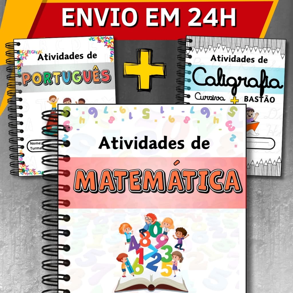 Livros Alfabetização Infantil Apostila de Atividades Matemática, Caligrafia e Português