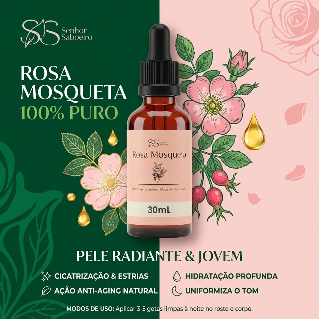 Rosa Mosqueta 100% Puro - Produto Original Senhor Saboeiro 30mL