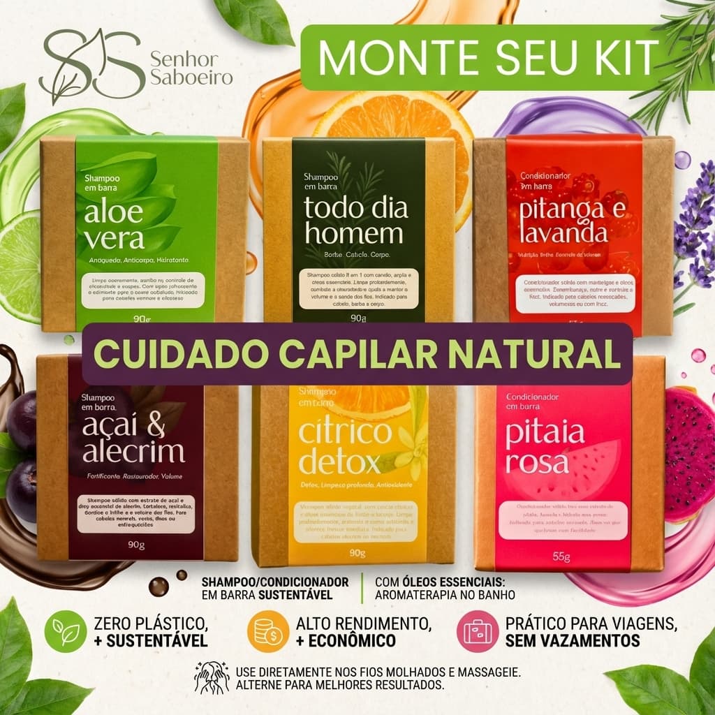 Shampoo e condicionador sólido natural restaurador hidratação anti queda anti caspa limpeza profunda