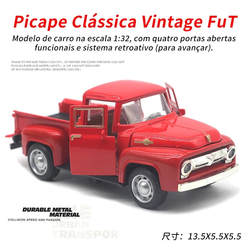 Picape Vintage FuT 1:32 – Portas Abertas Funcionais + Sistema Retroativo!