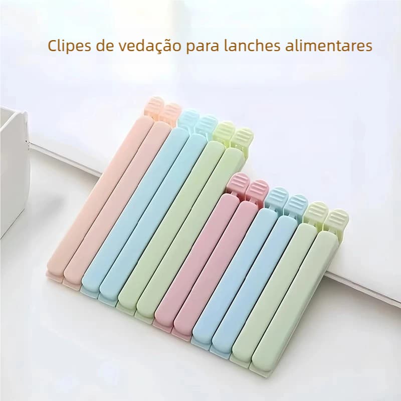 【12Uns 3 Tamanhos】Conjunto Lacre Prendedores – Ideal para Sacos e Embalagens!