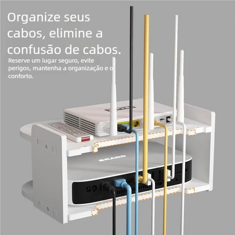 【Suporte Invisível】Prateleira MDF para Roteador – Fixada na Parede, Ideal para TV/Modem/Video Game!