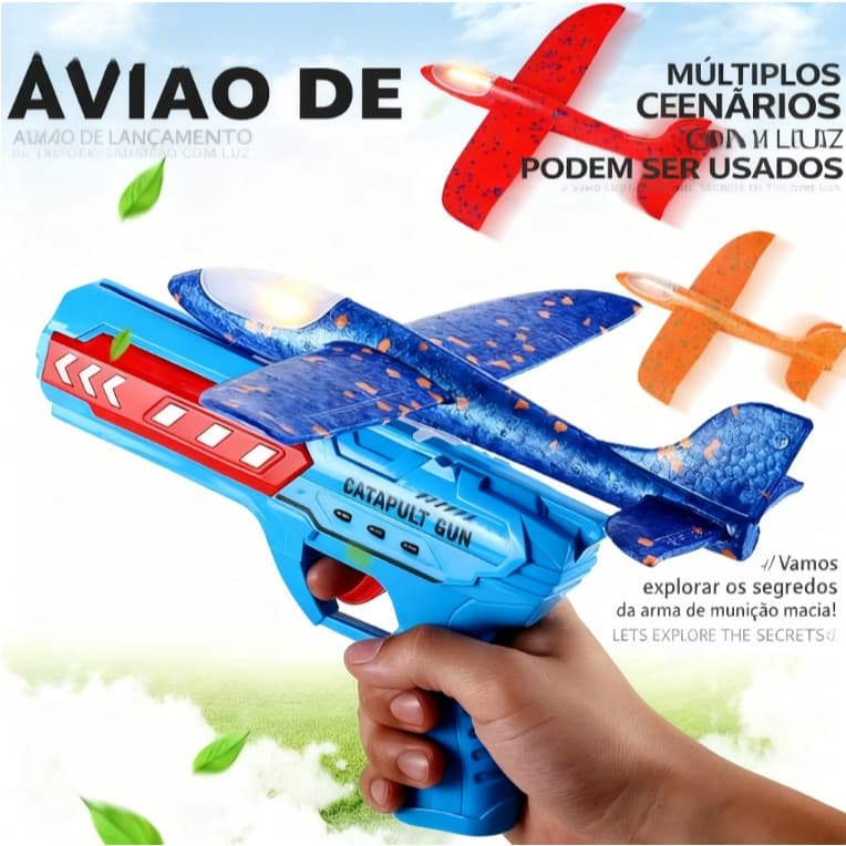 Lançador de aviões de espuma portátil Brinquedo para pais e filhos ao ar livre Entrega gratuita