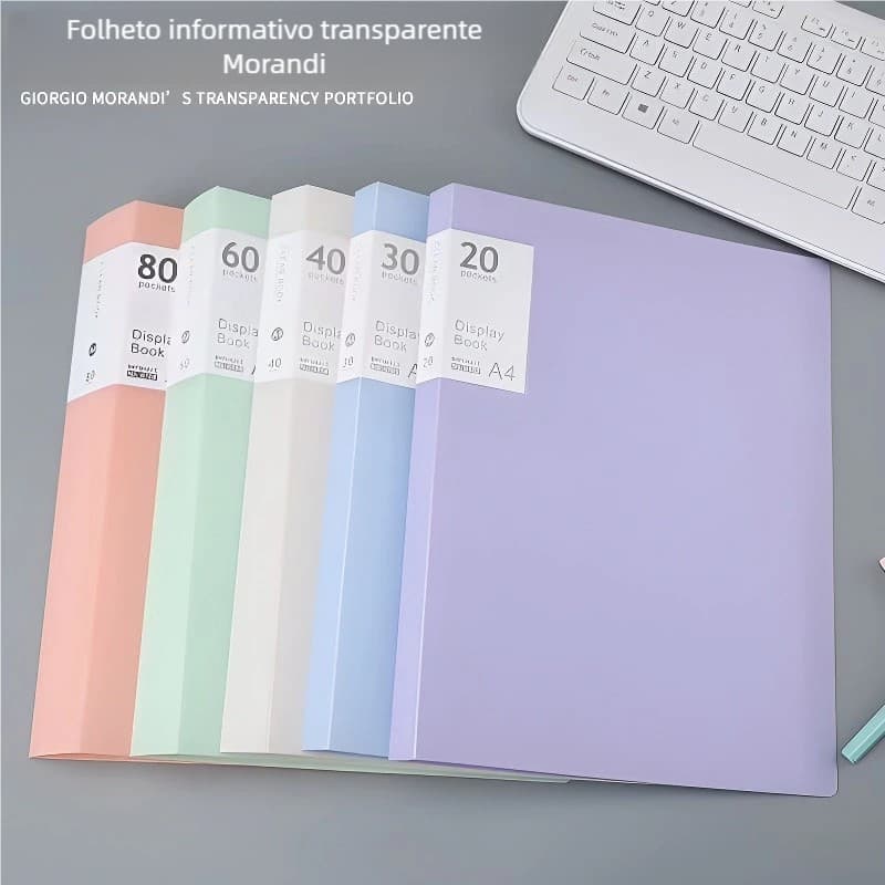 【Kit Super Valor com 60 Unidades】Pasta Catálogo A4 com Envelopes de Plástico - Artefato Essencial para Organização de Do