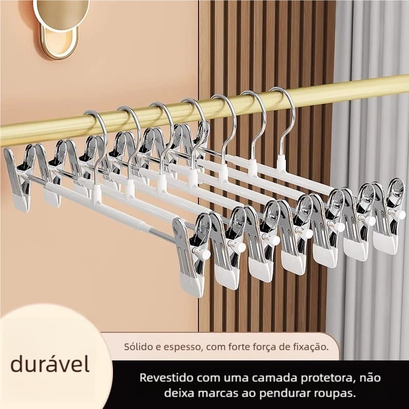 10-30 Unidades Clip Cabide Metal Cromado de Alta Qualidade, Adequado para Vestidos, Saias e Calças