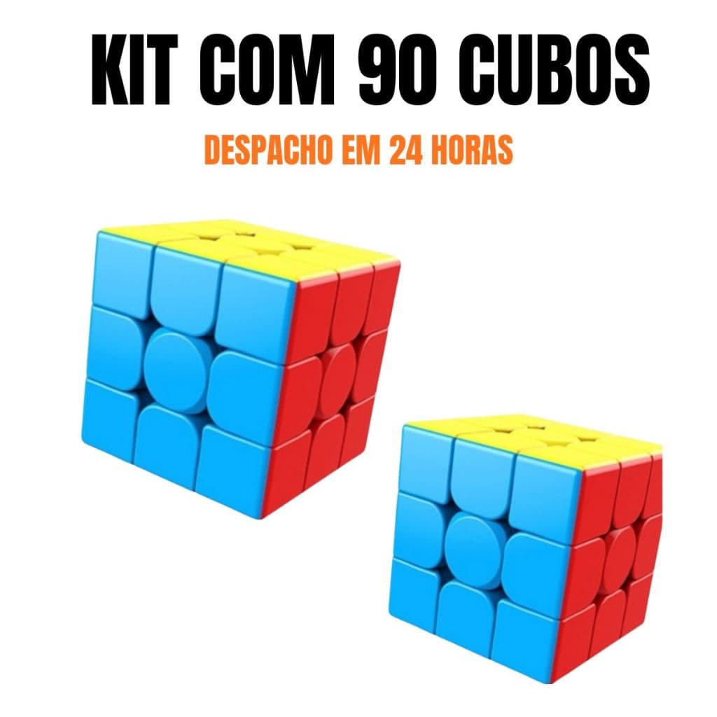 Kit com 100 unidades Cubo Mágico Profissional 3x3x3 Speed Moyu Meilong Stickerless Origina