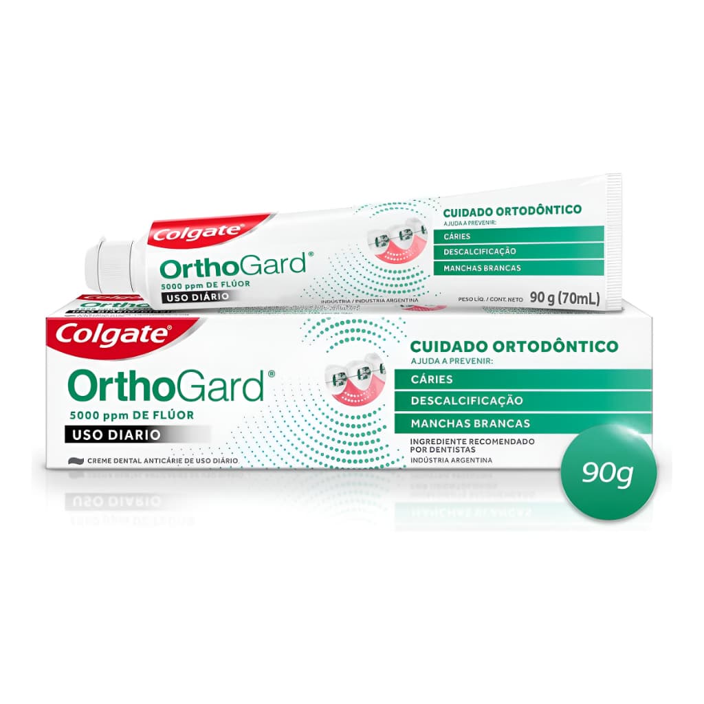 Creme Dental Colgate OrthoGard de Uso Diário E Cuidado Ortodôntico 90g