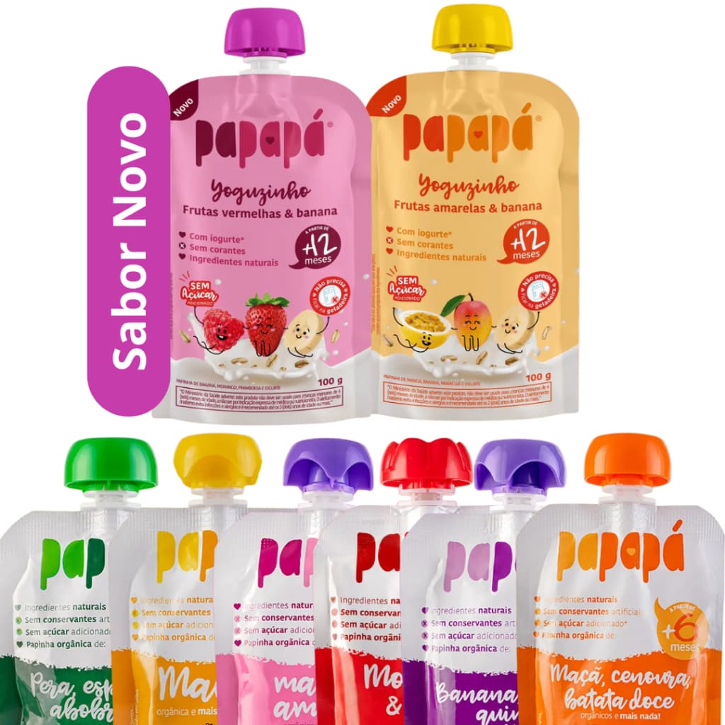 Papapa Kit 8un - 8 Sabores - Papinha Organica 100g