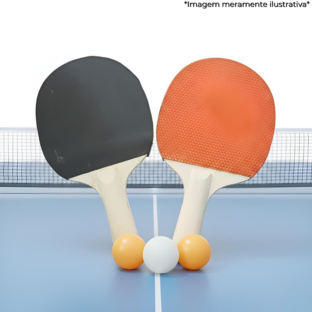 Jogo de Tênis de Mesa com 2 Raquetes e 3 Bolinhas Ping Pong Completo para Diversão - Novo Século